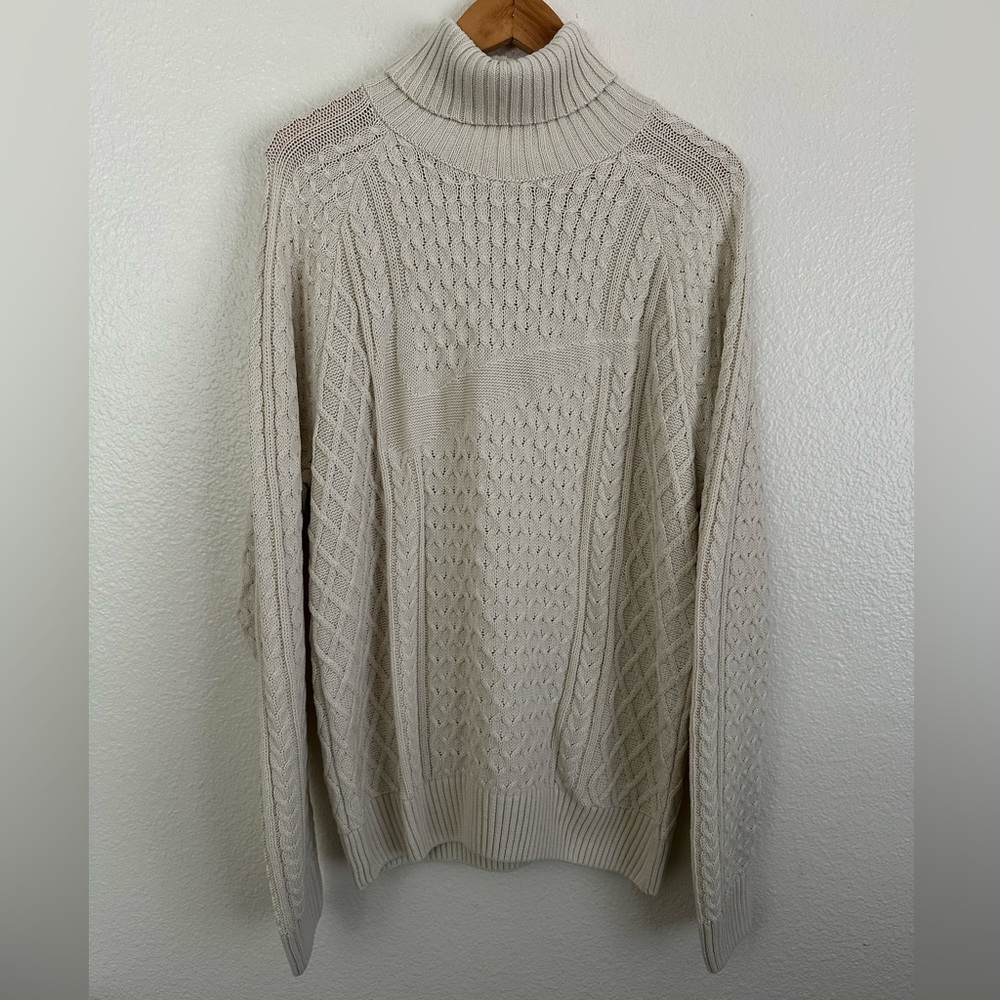 Nike Life Cable Knit Turtleneck Sweater Sweatshirt FB7770-072 Men’s Size Medium